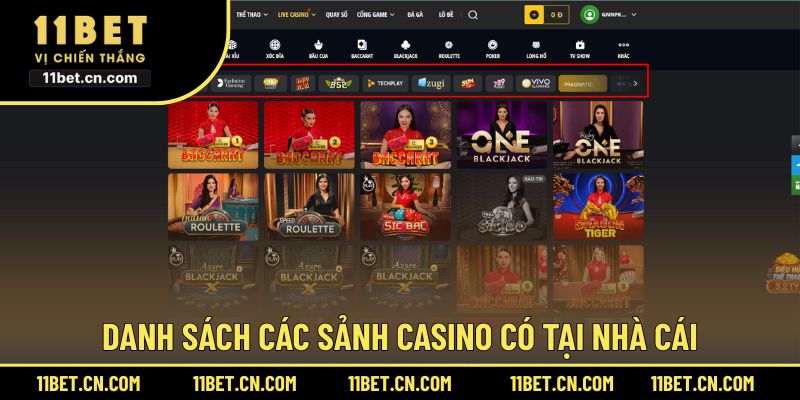 Bật mí những sảnh Casino nổi bật ở nhà cái