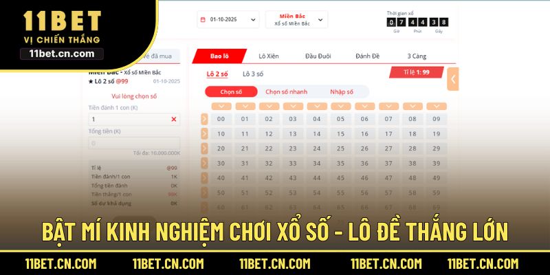 Chia sẻ cẩm nang thắng lớn khi chơi Xổ Số 11BET